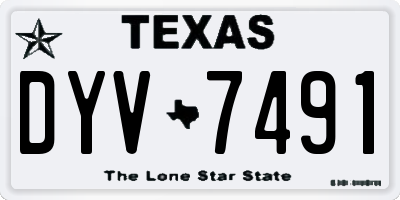 TX license plate DYV7491