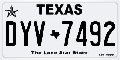 TX license plate DYV7492