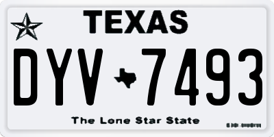 TX license plate DYV7493