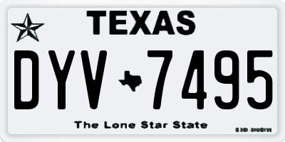 TX license plate DYV7495