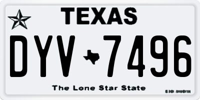 TX license plate DYV7496