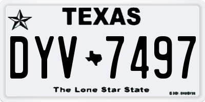 TX license plate DYV7497