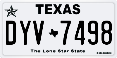 TX license plate DYV7498