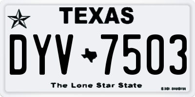 TX license plate DYV7503