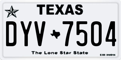 TX license plate DYV7504