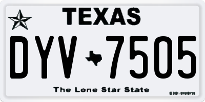 TX license plate DYV7505