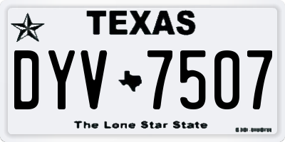 TX license plate DYV7507