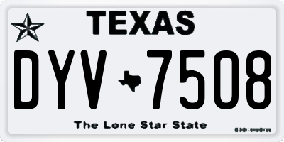 TX license plate DYV7508