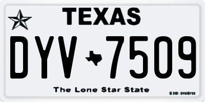 TX license plate DYV7509