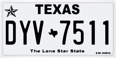 TX license plate DYV7511
