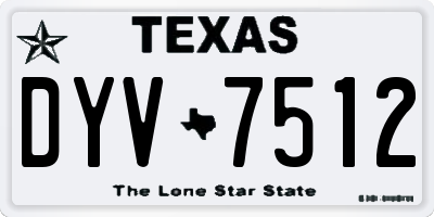 TX license plate DYV7512