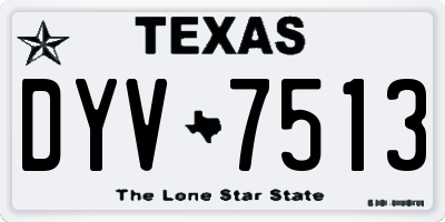 TX license plate DYV7513