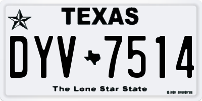 TX license plate DYV7514
