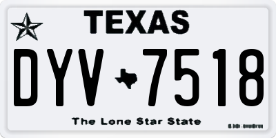 TX license plate DYV7518
