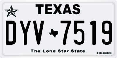 TX license plate DYV7519