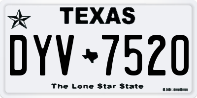 TX license plate DYV7520