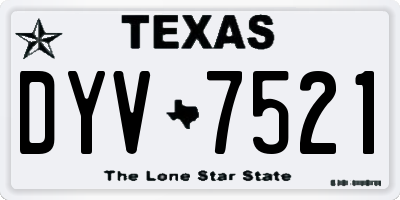 TX license plate DYV7521