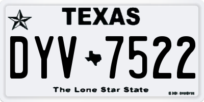 TX license plate DYV7522