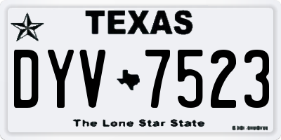 TX license plate DYV7523