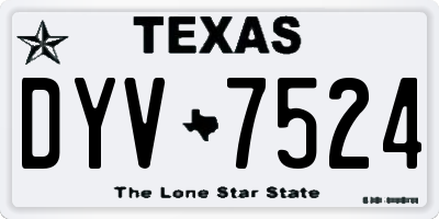TX license plate DYV7524