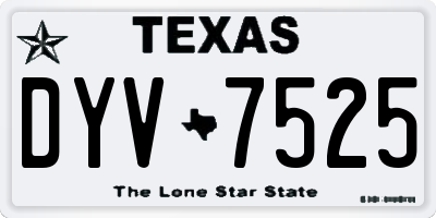 TX license plate DYV7525