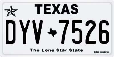 TX license plate DYV7526