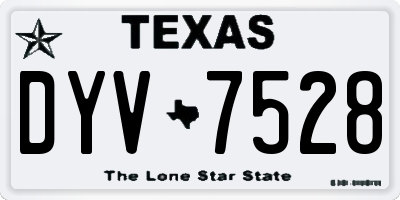 TX license plate DYV7528