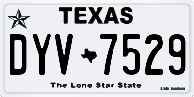 TX license plate DYV7529