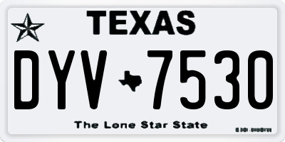 TX license plate DYV7530