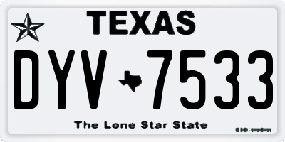 TX license plate DYV7533