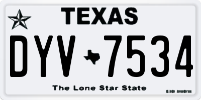 TX license plate DYV7534