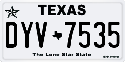 TX license plate DYV7535
