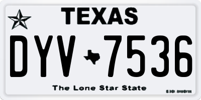 TX license plate DYV7536