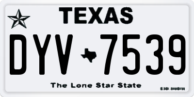 TX license plate DYV7539