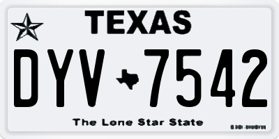 TX license plate DYV7542