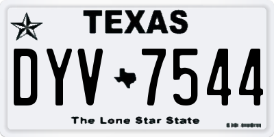 TX license plate DYV7544