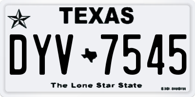 TX license plate DYV7545