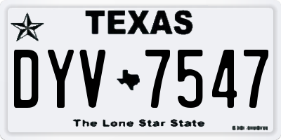 TX license plate DYV7547