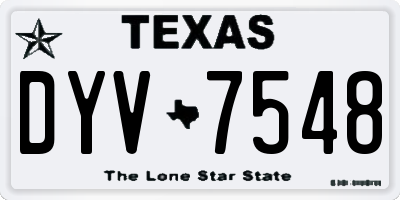TX license plate DYV7548