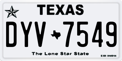 TX license plate DYV7549