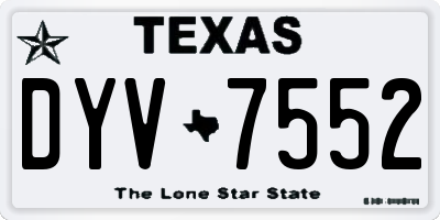 TX license plate DYV7552