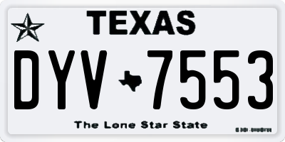 TX license plate DYV7553
