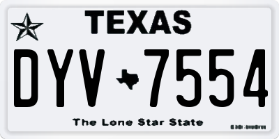 TX license plate DYV7554
