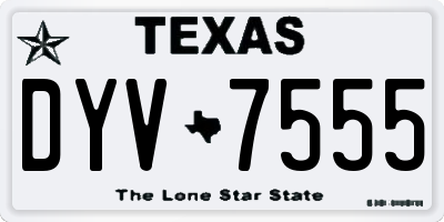 TX license plate DYV7555