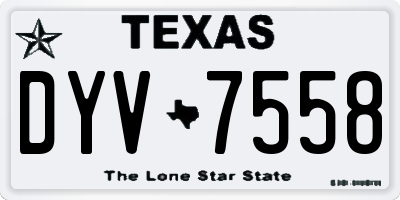 TX license plate DYV7558
