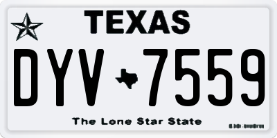 TX license plate DYV7559