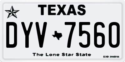 TX license plate DYV7560