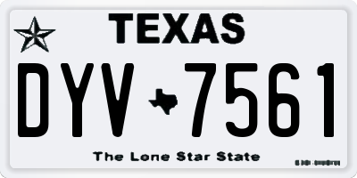 TX license plate DYV7561