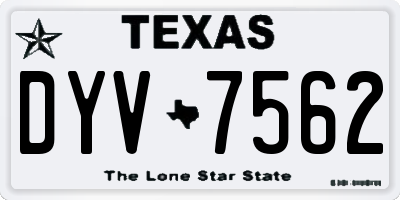 TX license plate DYV7562