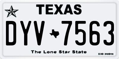 TX license plate DYV7563